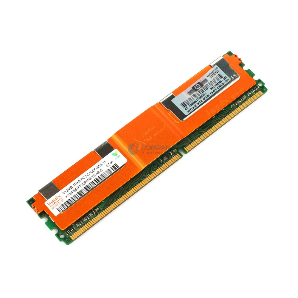 398705-051 HP DDR2 MEMORY 512MB / 1RX8 / PC2-5300F / 667 MHz