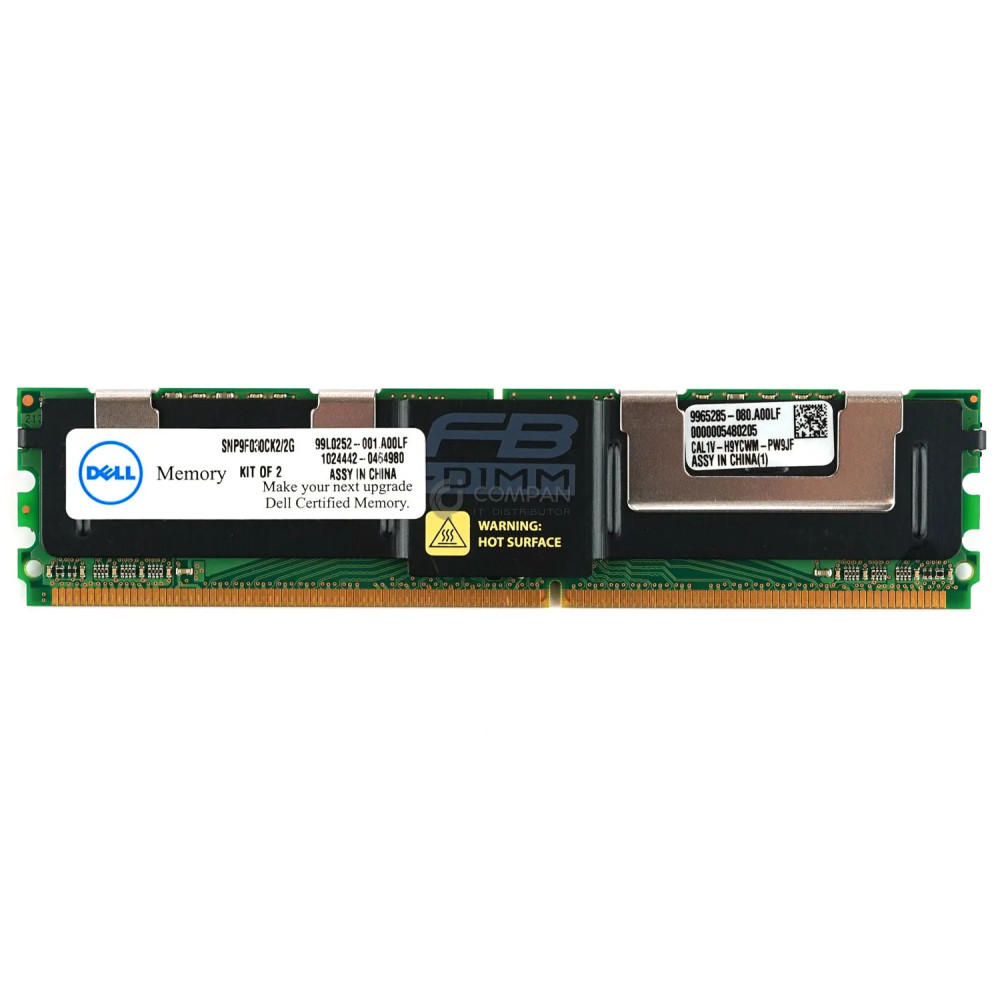 SNP9F030CK2-2G DELL MEMORY 1GB PC2 5300F DDR2