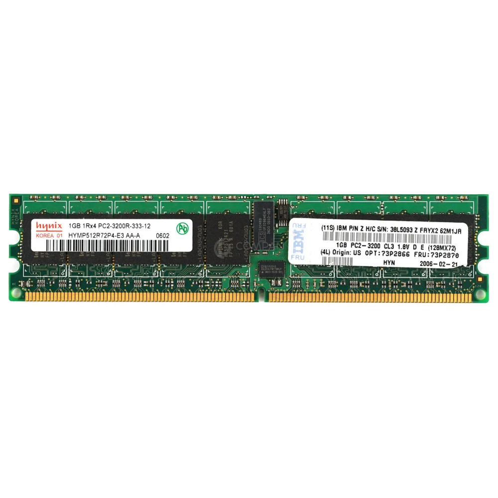 73P2870 IBM MEMORY 1GB 1RX4 PC2 3200R DDR2 - 38L5093