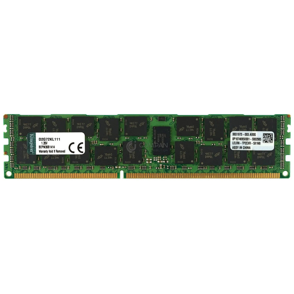 D2G72KL111 KINGSTON MEMORY 16GB 2RX4 PC3-12800R  DDR3 - BEPM36B1414