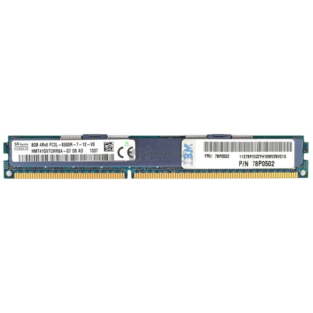 78P0502 IBM MEMORY 8GB 4RX8 PC3 8500R VLP 800MHZ