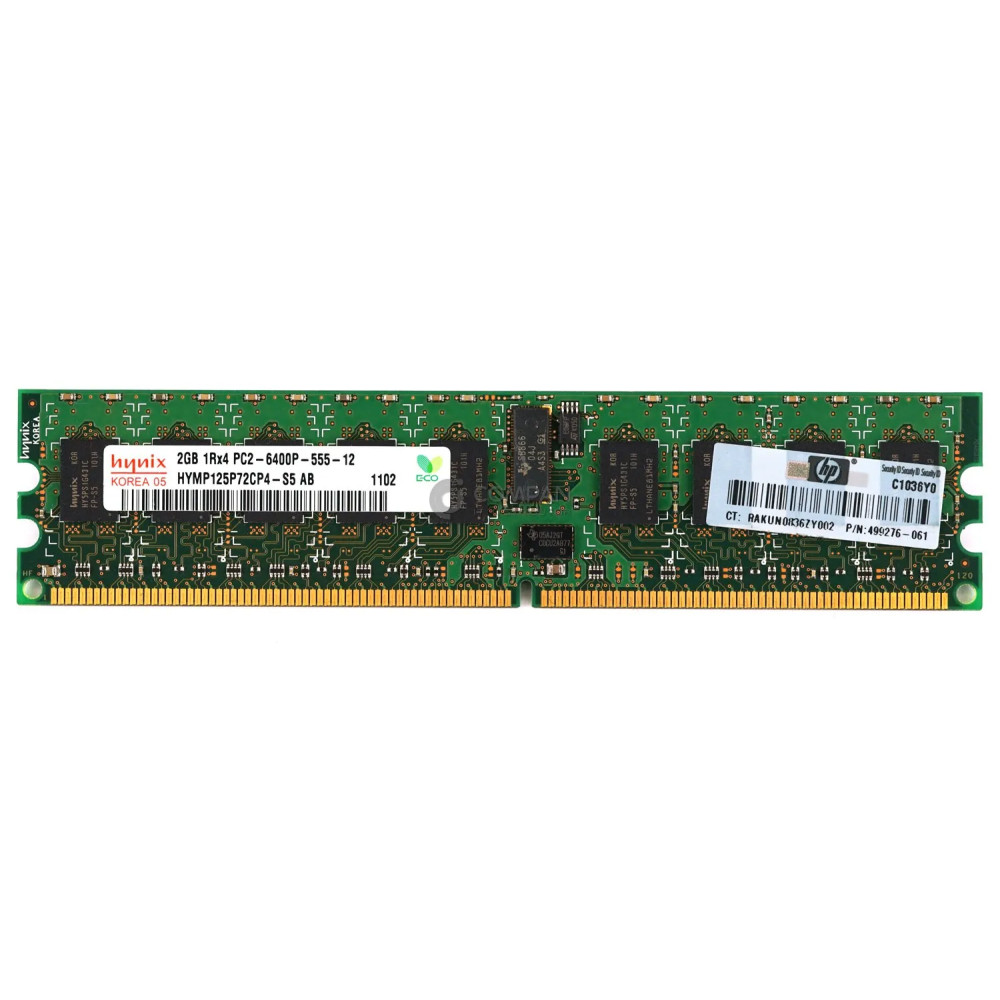 499276-061 HP MEMORY 2GB 1RX4 PC2 6400P DDR2 - 501157-001, 497765-B21