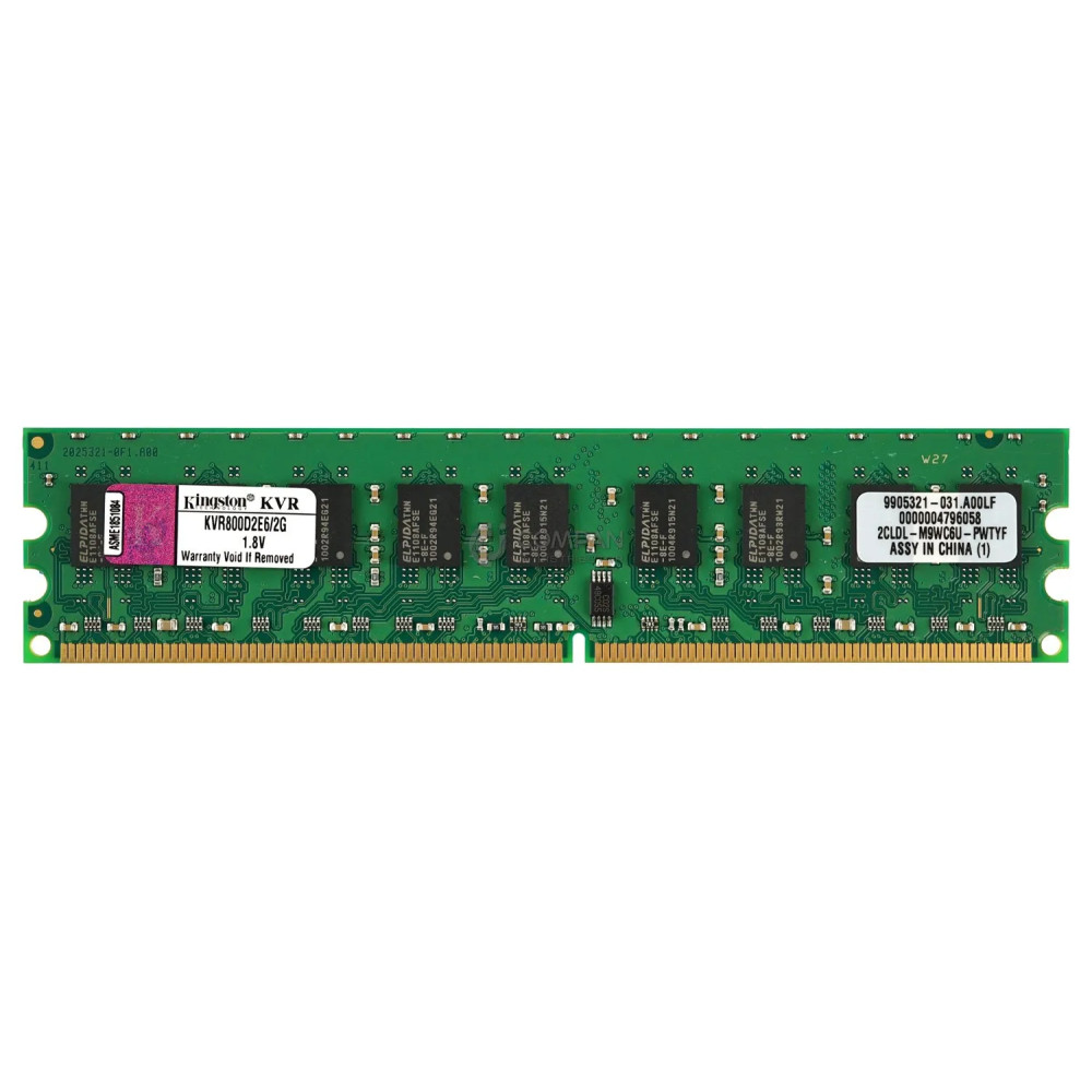 KVR800D2E6-2G KINGSTON MEMORY 2GB 2RX8 PC2 6400E DDR2