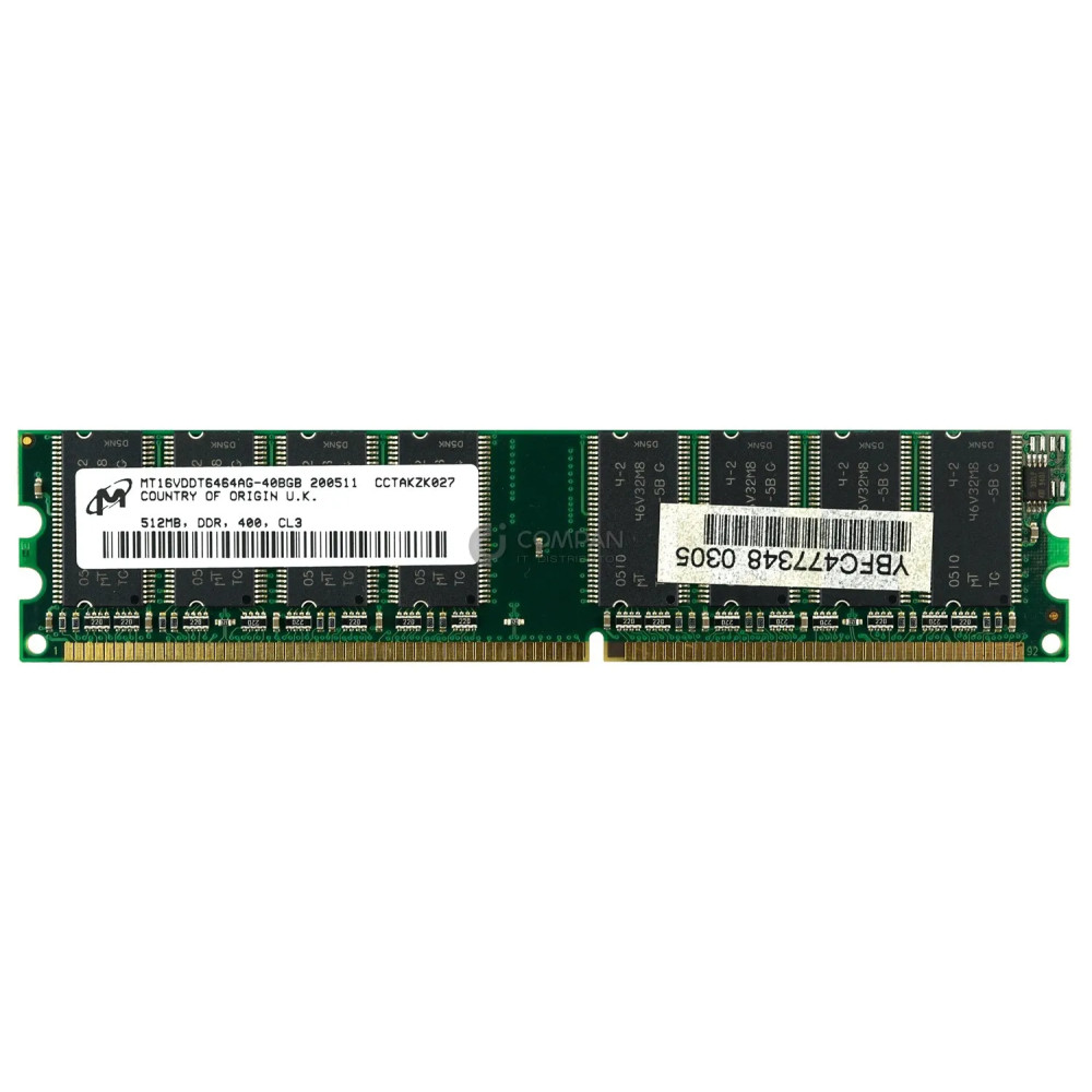 MT16VDDT6464AG-40BGB MICRON MEMORY 512MB DDR, 400