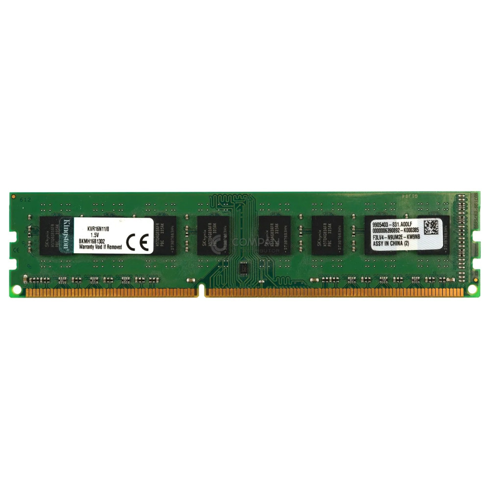 9905403-831-A00LF KINGSTON MEMORY 8GB PC3-12800U DDR3 - 9905403-831.A00LF, KVR16N11/8