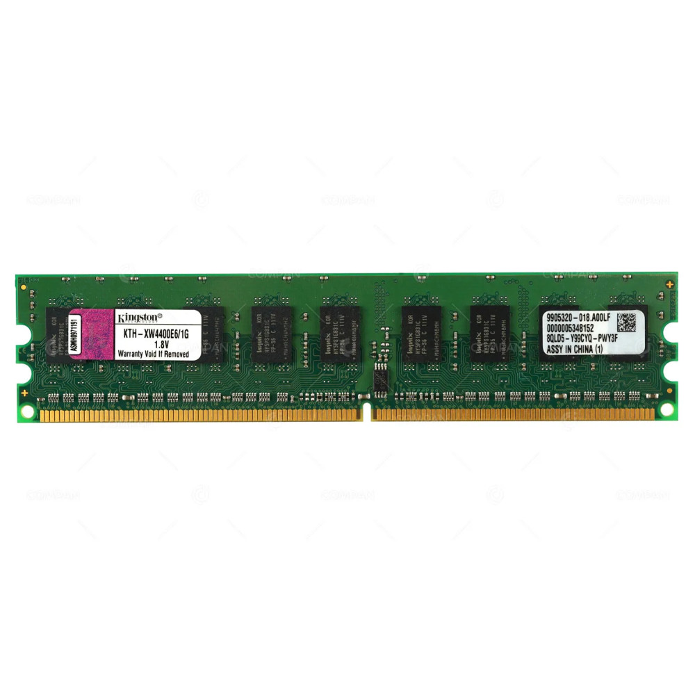 KTH-XW4400E6-1G KINGSTON MEMORY 1GB 2RX8  PC2 6400E DDR2 - KTH-XW4400E6/1G, 9905320-018.A00LF