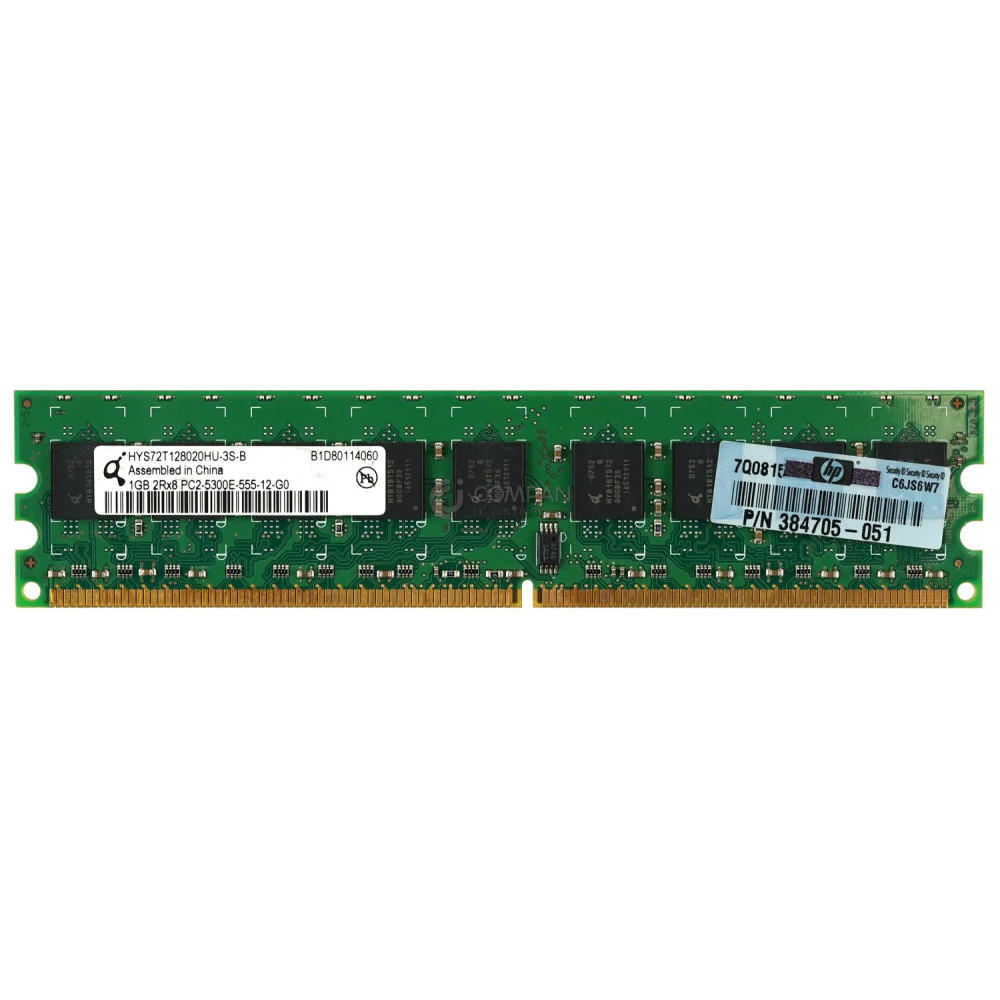 384705-051 HP MEMORY 1GB 2RX8 PC2 5300E DDR2	