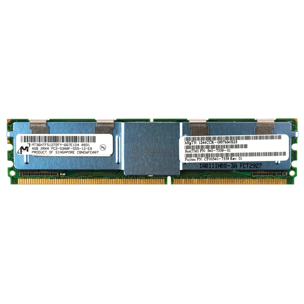 540-7559-01 SUN 4GB 2RX4 PC2-5300F DDR2 666 MHZ MEMORY CF00540-7559