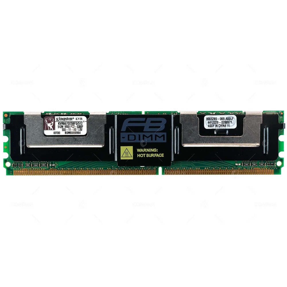9965285-069.A00LF KINGSTON 512MB 1RX8 PC2-5300F DDR2 667MHZ MEMORY KVR667D2S8F5-512