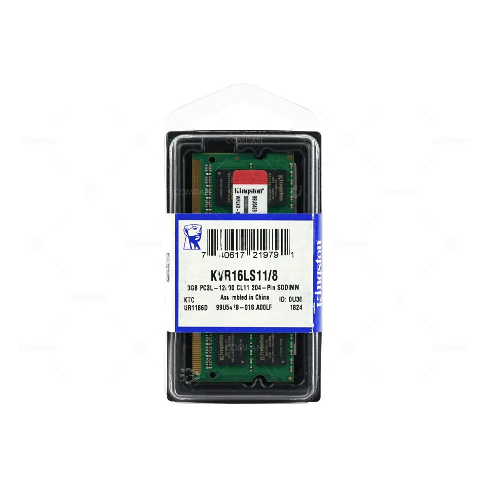 KVR16LS11-8-NEW KINGSTON MEMORY 8GB PC3L-12800 CL11 204-PIN SODIMM DDR3 KVR16LS11/8