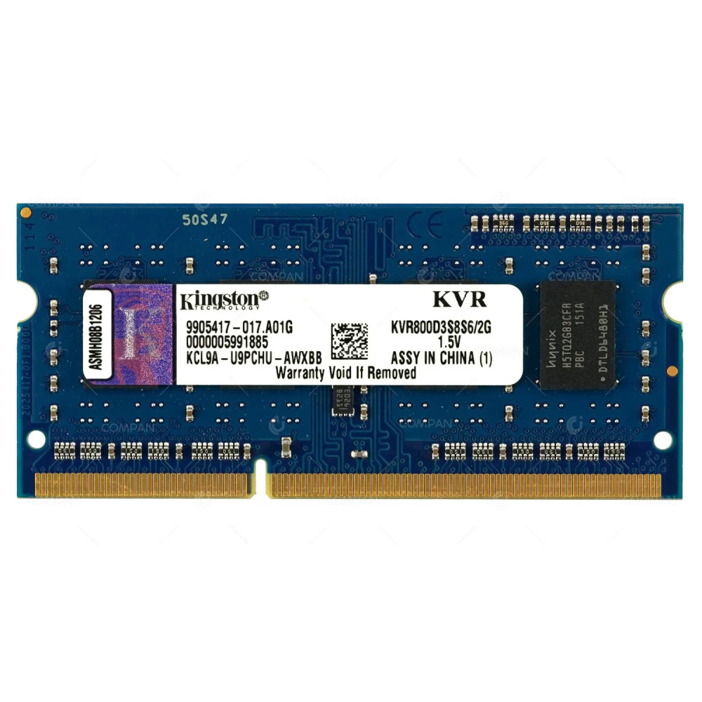 KVR800D3S8S6-2G KINGSTON MEMORY 2GB PC3-6400 CL6 204-PIN SODIMM DDR3 KVR800D3S8S6/2G, 99U5417-009.A00G