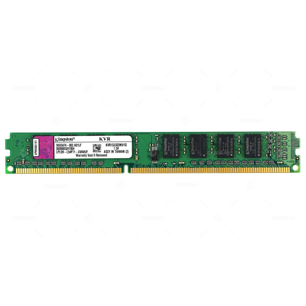 KVR1333D3N9-1G KINGSTON 1GB 1RX8 PC3-10600 DDR3 1333 MHZ LOW PROFILE MEMORY KVR1333D3N9/1G