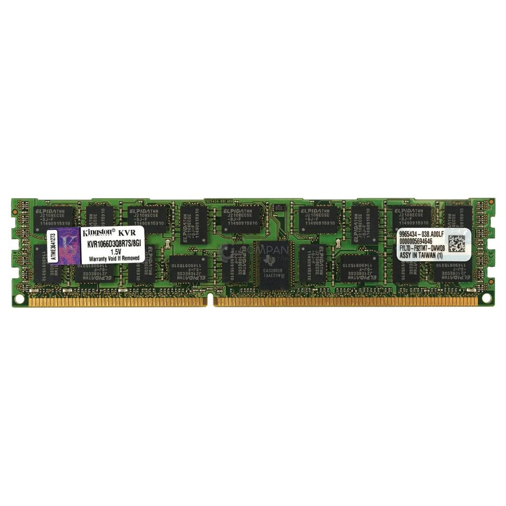 KVR1066D3Q8R7S-8GI KINGSTON MEMORY 8GB 4RX8 PC3-8500R DDR3 KVR1066D3Q8R7S/8GI, 9965434-038.A00LF