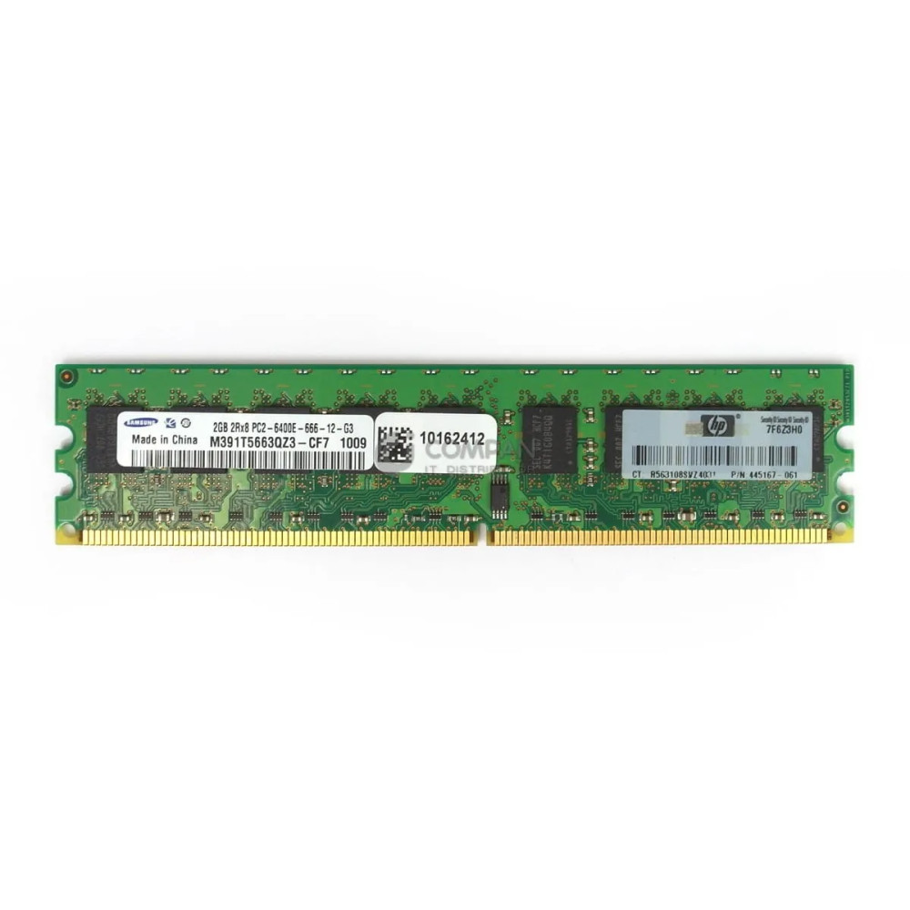 M391T5663QZ3-CF7 SAMSUNG MEMORY 2GB 2RX8 PC2 6400E DDR2 -