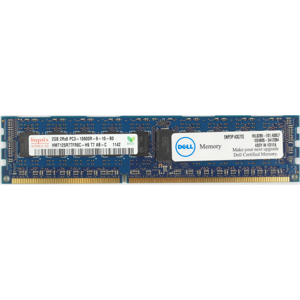 SNPDP143C-2G DELL MEMORY 2GB 2RX8 PC3 10600R DDR3 1333MHZ HMT125R7TFR8C-H9