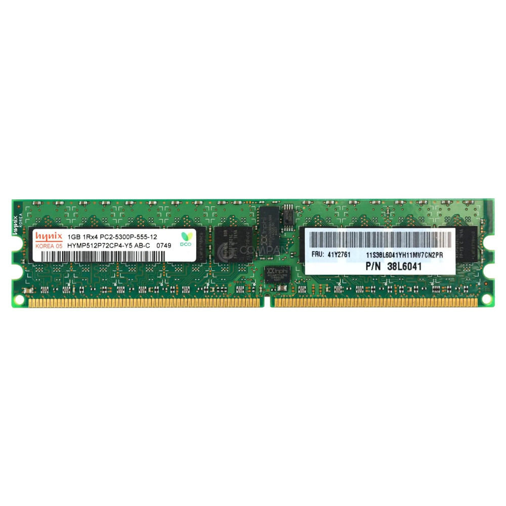 41Y2761 IBM MEMORY 1GB 1RX4 PC2 5300P DDR2 38L6041