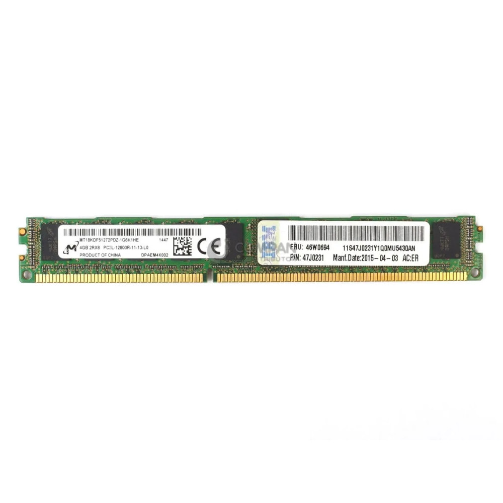 46W0694 IBM MEMORY 4GB 2RX8 PC3 12800R VLP 1600MHZ 47J0231