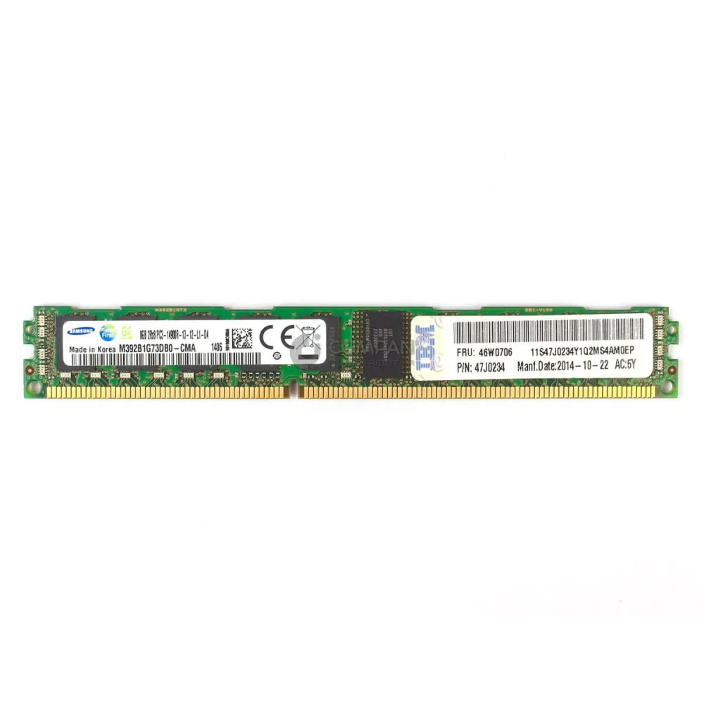 46W0706 IBM MEMORY 8GB 2RX8 PC3 14900R VLP 1866MHZ 47J0234