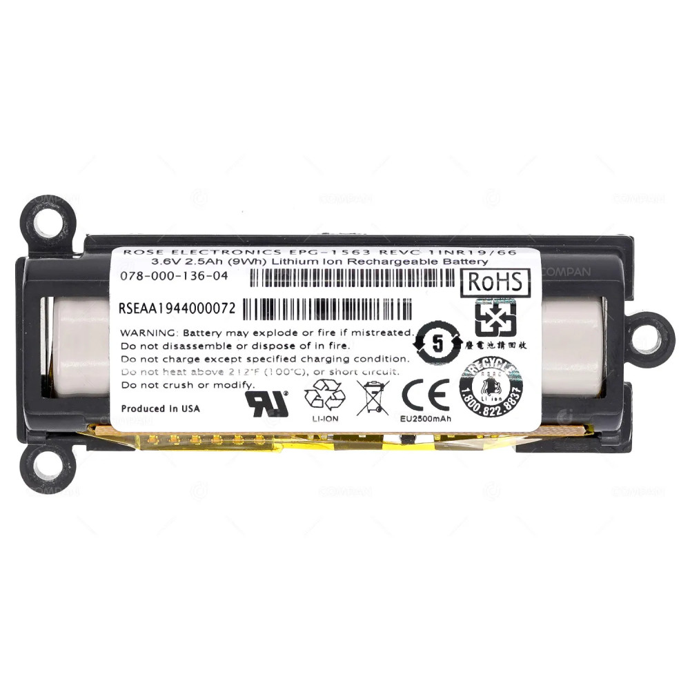 078-000-136-04  DELL 3.6V 2.5AH (9WH) LITIUM ION RECHARGEABLE BATTERY FOR DGK85