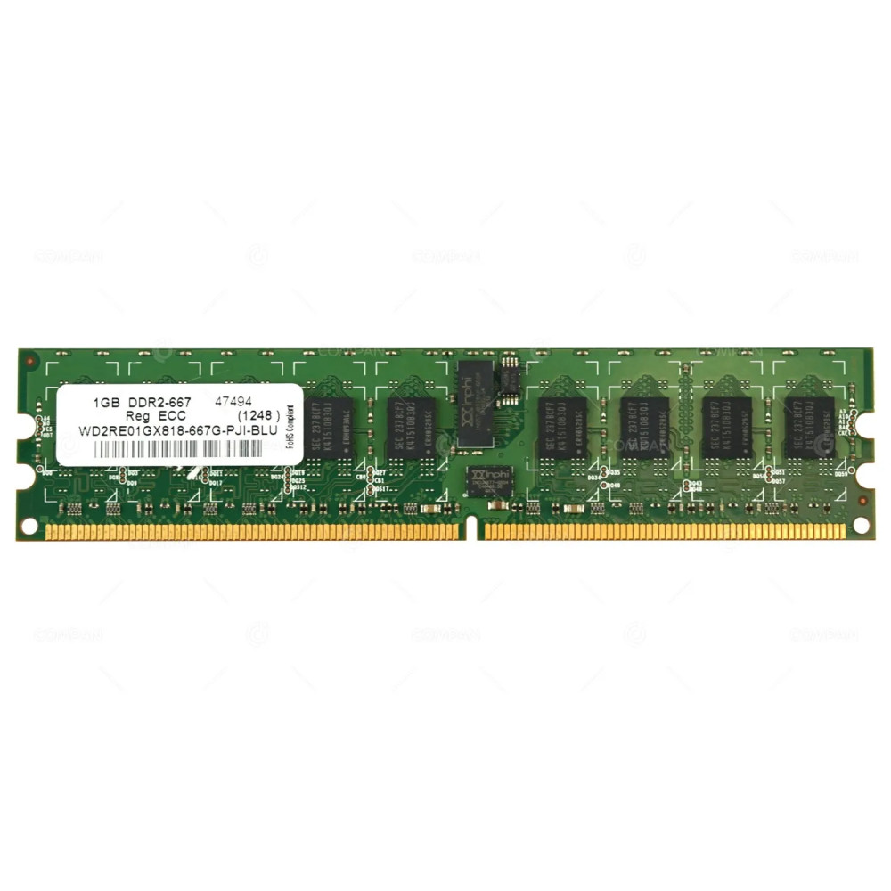 WD2RE01GX818-667G-PJI-BLU ROHS COMPLIANT MEMORY 1GB DDR2-667 REG ECC 1248