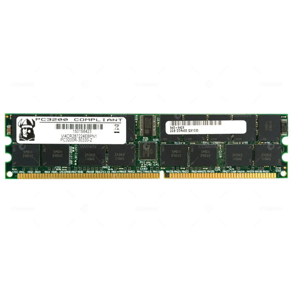 540-6428 SUN MEMORY 1GB PC3200R-30331 DDR 400 CL3 ECC REG DIMM HYS72D128300GBR-5-B, VI4CR287224EBPN1