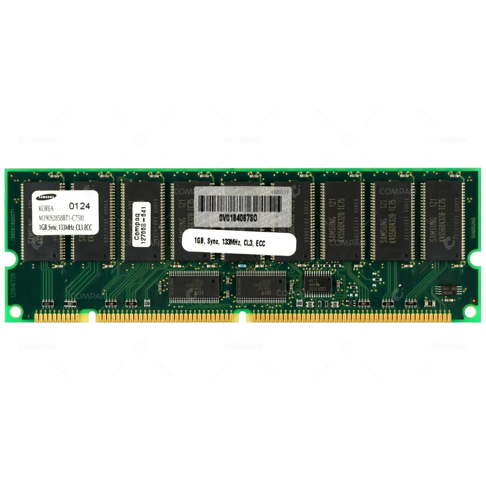 127008-041 HP MEMORY 1GB PC133 133MHZ SDRAM CL3 ECC FOR PROLIANT ML330, ML350, ML370, ML770, DL380, DL760 HYM72V12C736, PC133R-333-542