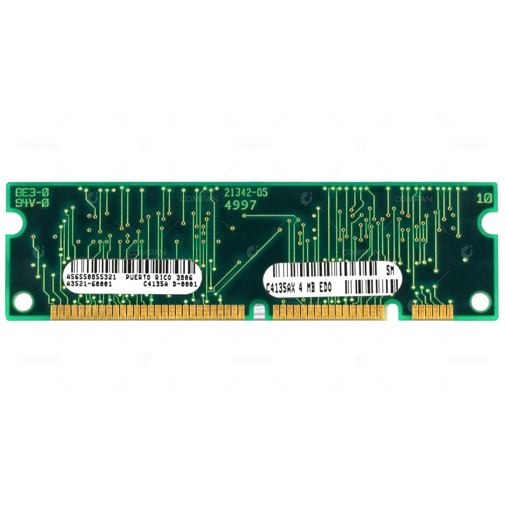 A3521-60001 HP MEMORY 4MB EDO 100 PIN DIMM FOR LASERJET PRINTER 1100 4000N 4000TN 8000DN C4135AX, C4135A, D-0001