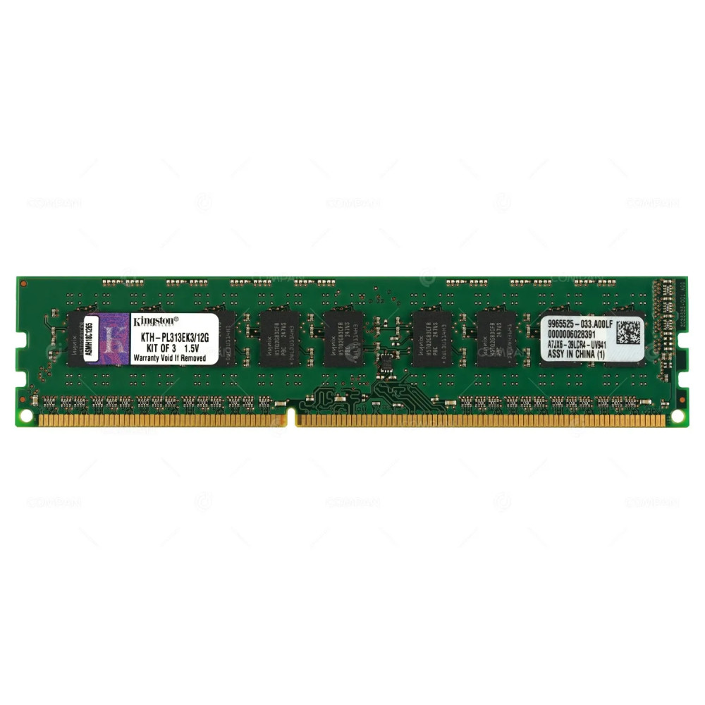 KTH-PL313EK3-12G KINGSTON MEMORY 4GB 2RX8 PC3 10600 SDRAM UDIMM DDR3 KTH-PL313EK3/12G, 9965525-033.A00LF