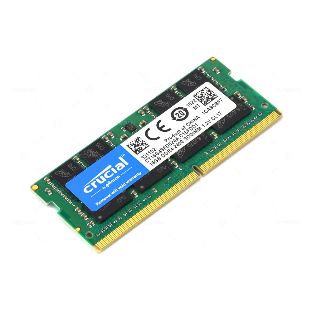 CT16G4SFD824A.C16FDD1 CRUCIAL MEMORY 16GB PC4 2400 DDR4 19200 266 PIN 1.2V CL17 SODIMM UNBUFFERED NON ECC FOR LAPTOP 331102