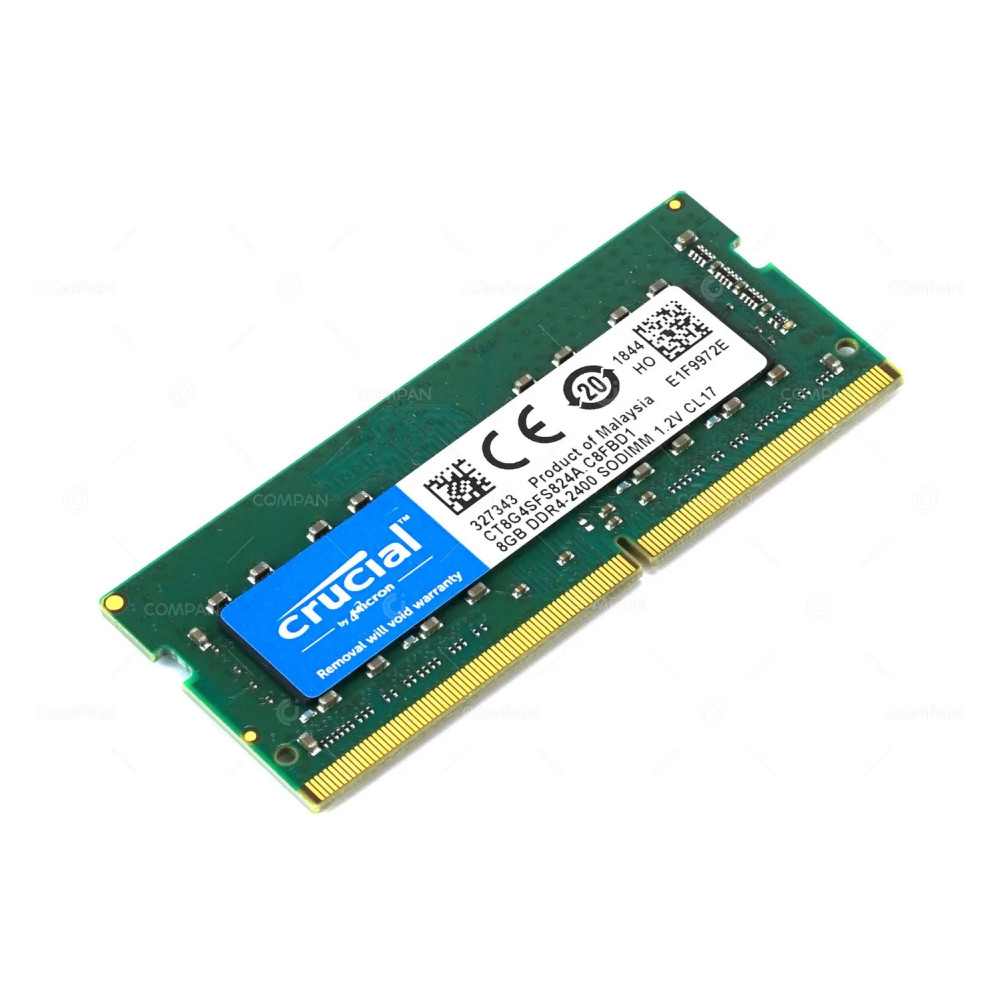CT8G4SFS824A.C8FBD1 CRUCIAL MEMORY 8GB 1RX8 PC4 2400 DDR4 19200 266 PIN 1.2V CL17 SODIMM UNBUFFERED NON ECC FOR LAPTOP 327343