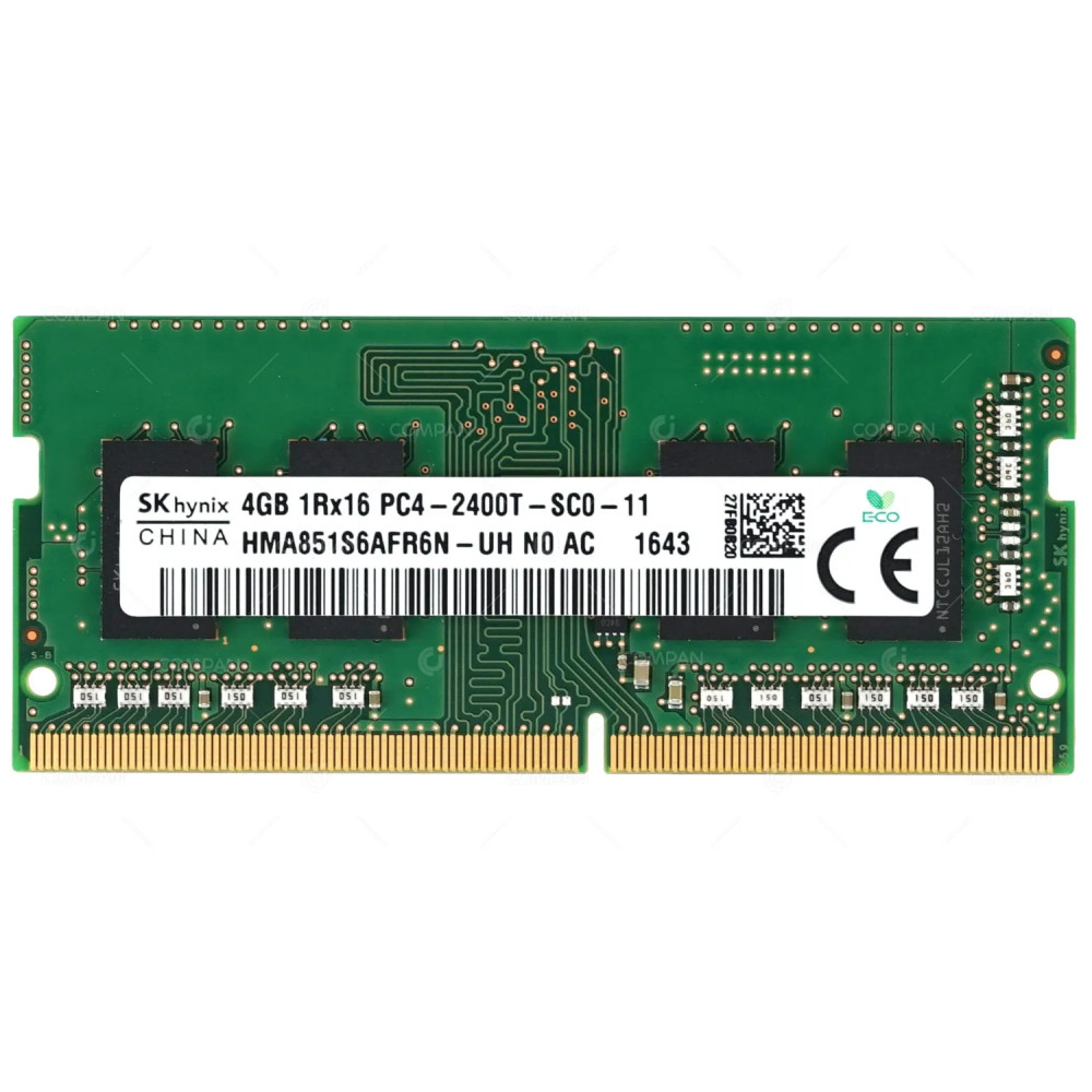 HMA851S6AFR6N-UH HYNIX MEMORY 4GB 1RX16 PC4 2400T DDR4 19200T 260 PIN UNBUFFERED CL17 NON ECC SO-DIMM -