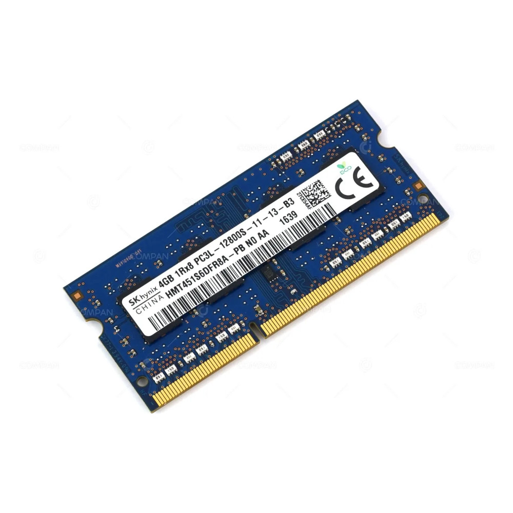 HMT451S6DFR8A-PB HYNIX MEMORY 4GB 1RX8 PC3L 12800S 204 PIN UNBUFFERED CL11 NON ECC SO-DIMM -