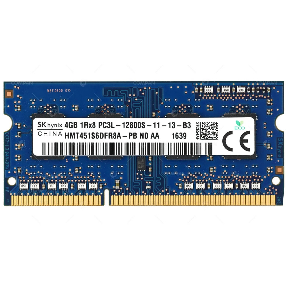 HMT451S6DFR8A-PB HYNIX MEMORY 4GB 1RX8 PC3L 12800S 204 PIN UNBUFFERED CL11 NON ECC SO-DIMM -