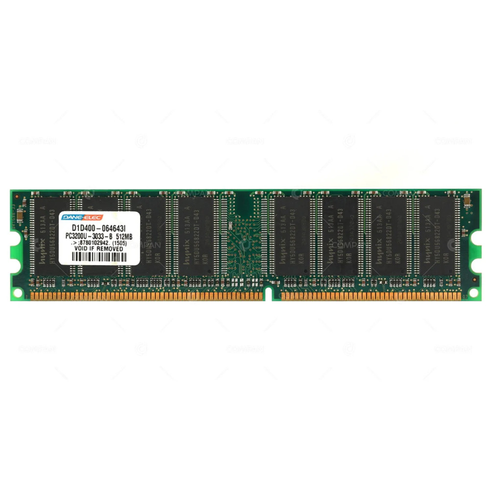 D1D400-064643I DANE-ELEC MEMORY 512MB PC3200U DDR 400MHZ 184 PIN CL3 NON ECC UDIMM -