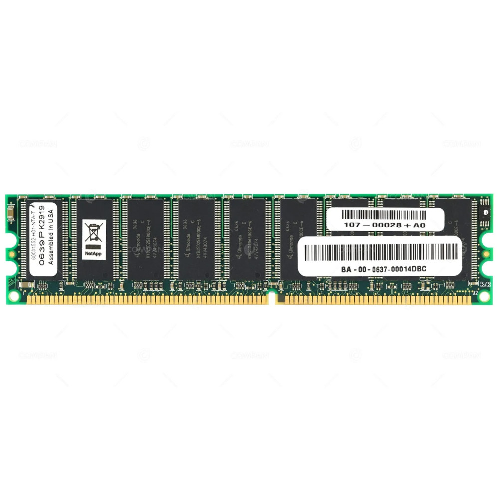 107-00028 NETAPP MEMORY 512MB PC 3200 DDR-400MHZ ECC UNBFFERED CL3 184 PIN DIMM -