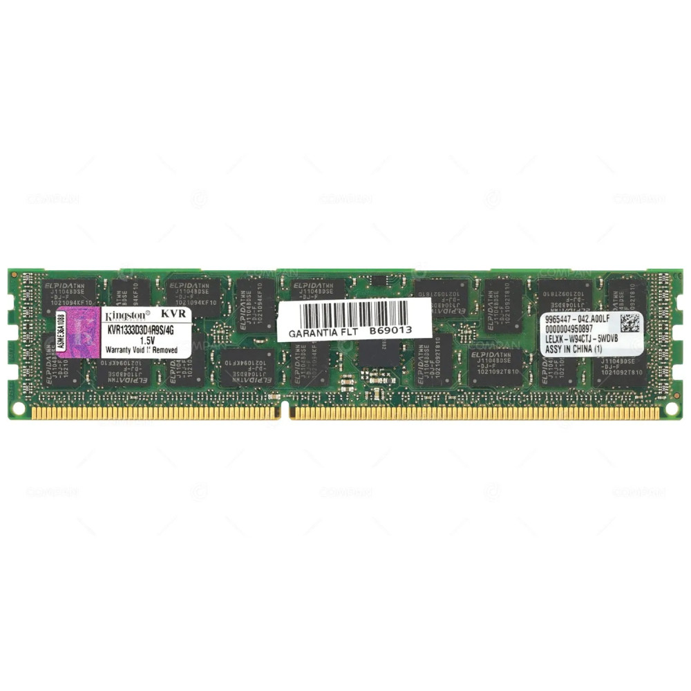 KVR1333D3D4R9S-4G KINGSTON MEMORY 4GB PC3 10600R DDR3 KVR1333D3D4R9S/4G