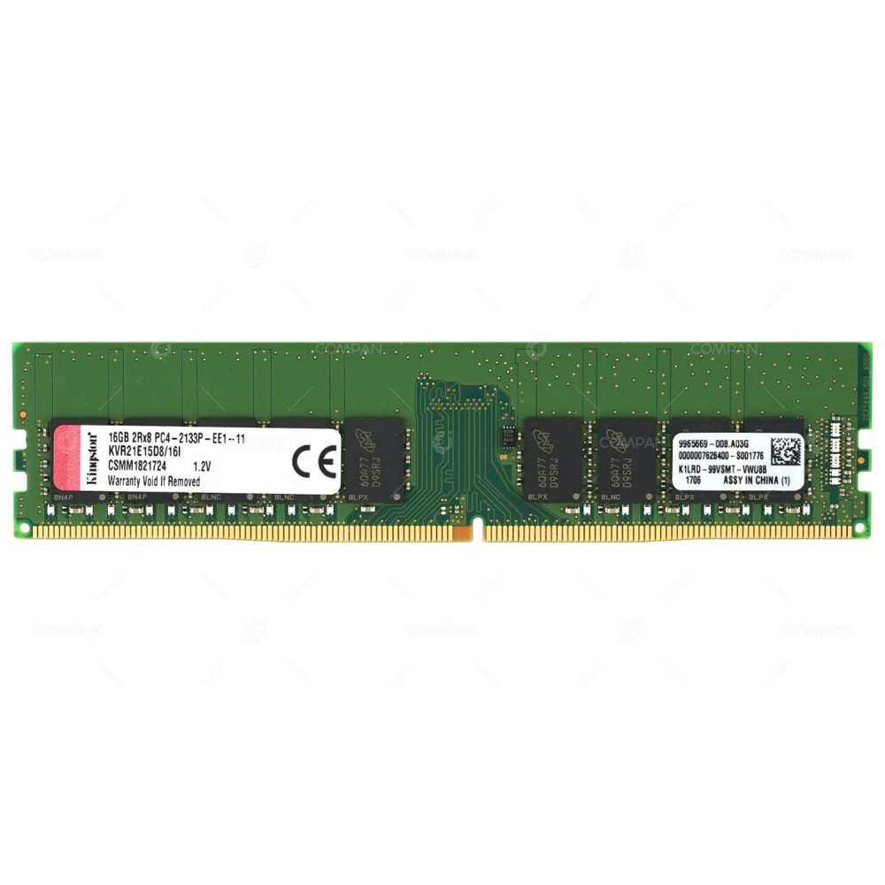 KVR21E15D8-16I KINGSTON MEMORY 16GB 2RX8 PC4 17000P DDR4 2133P KVR21E15D8/16I, CSMM1821724, 9965669-008.A03G