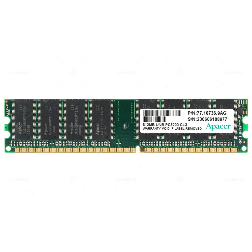 77.10736.9AG APACER MEMORY 512MB PC3200 CL3 UDIMM DDR -