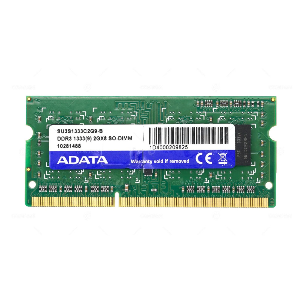 SU3S1333C2G9-B ADATA MEMORY 2GB 1333MHZ 2GX8 DDR3 SO-DIMM 10281488