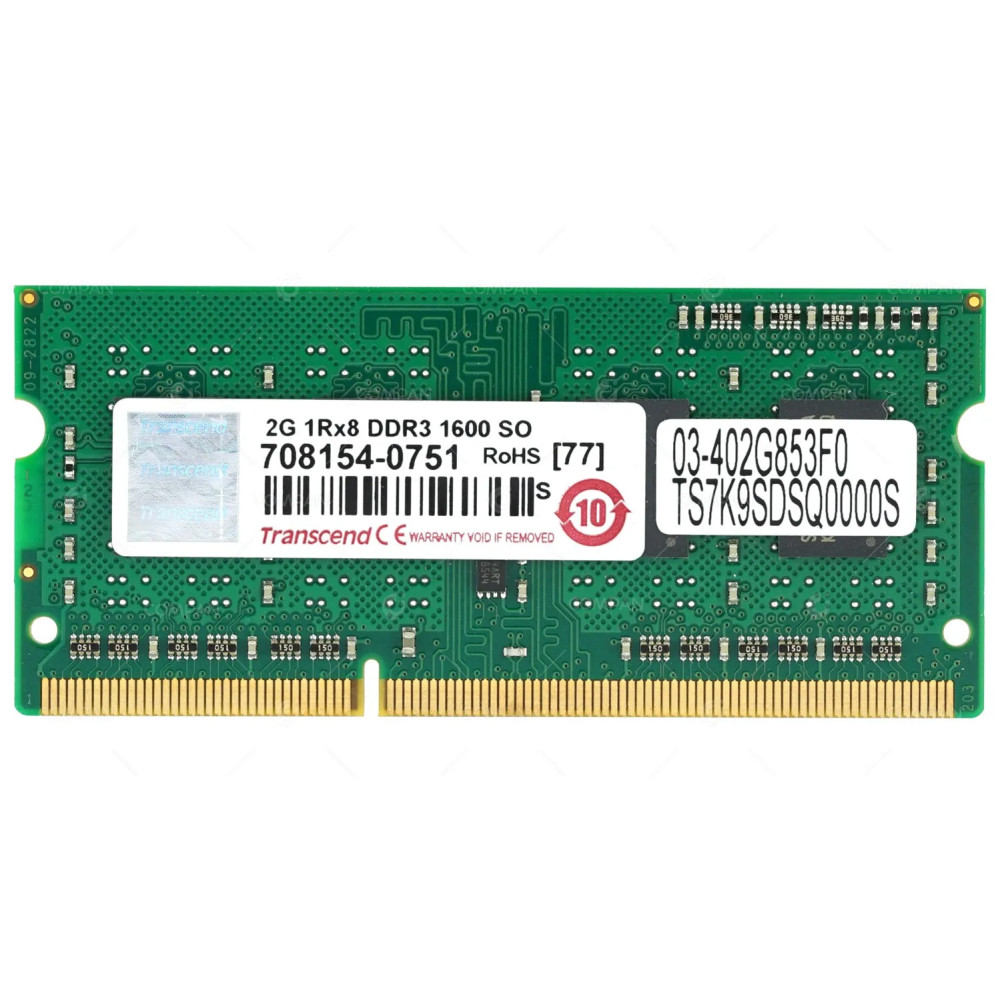 708154-0751 SYNOLOGY DDR3 2GB 1RX8 1600MHZ SO DIMM FOR SYNOLOGY RS815+