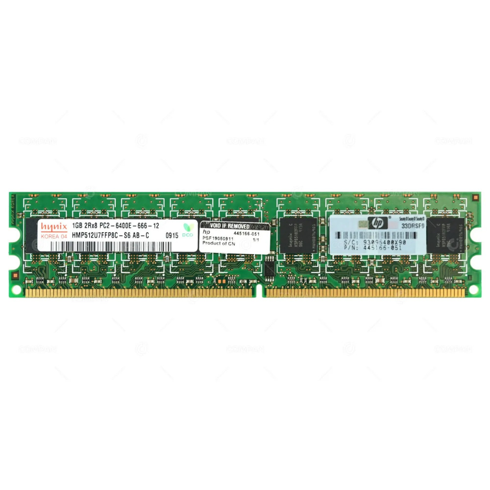 445166-051 HP DDR2 MEMORY / 1GB / 800 MHz / 2RX8 / PC2-6400E / 450259-B21