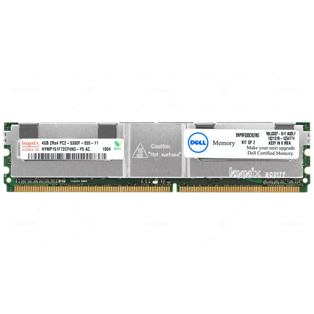 SNP9F035C-8G  DELL MEMORY 4GB 2RX4 PC2 5300F DDR2