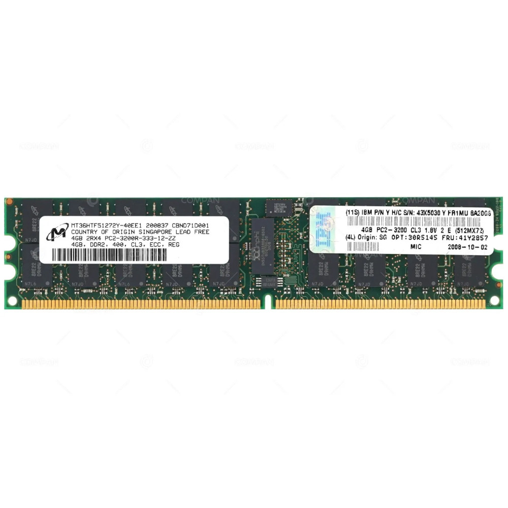 41Y2857 IBM MEMORY 4GB 2RX4 PC2-3200R DDR2 400 MHz