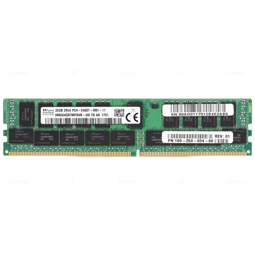 100-250-034-00  EMC 32GB 2RX4 PC4-2400T DDR4 2400MHZ MEMORY FOR VMAX 250F ISILON H400