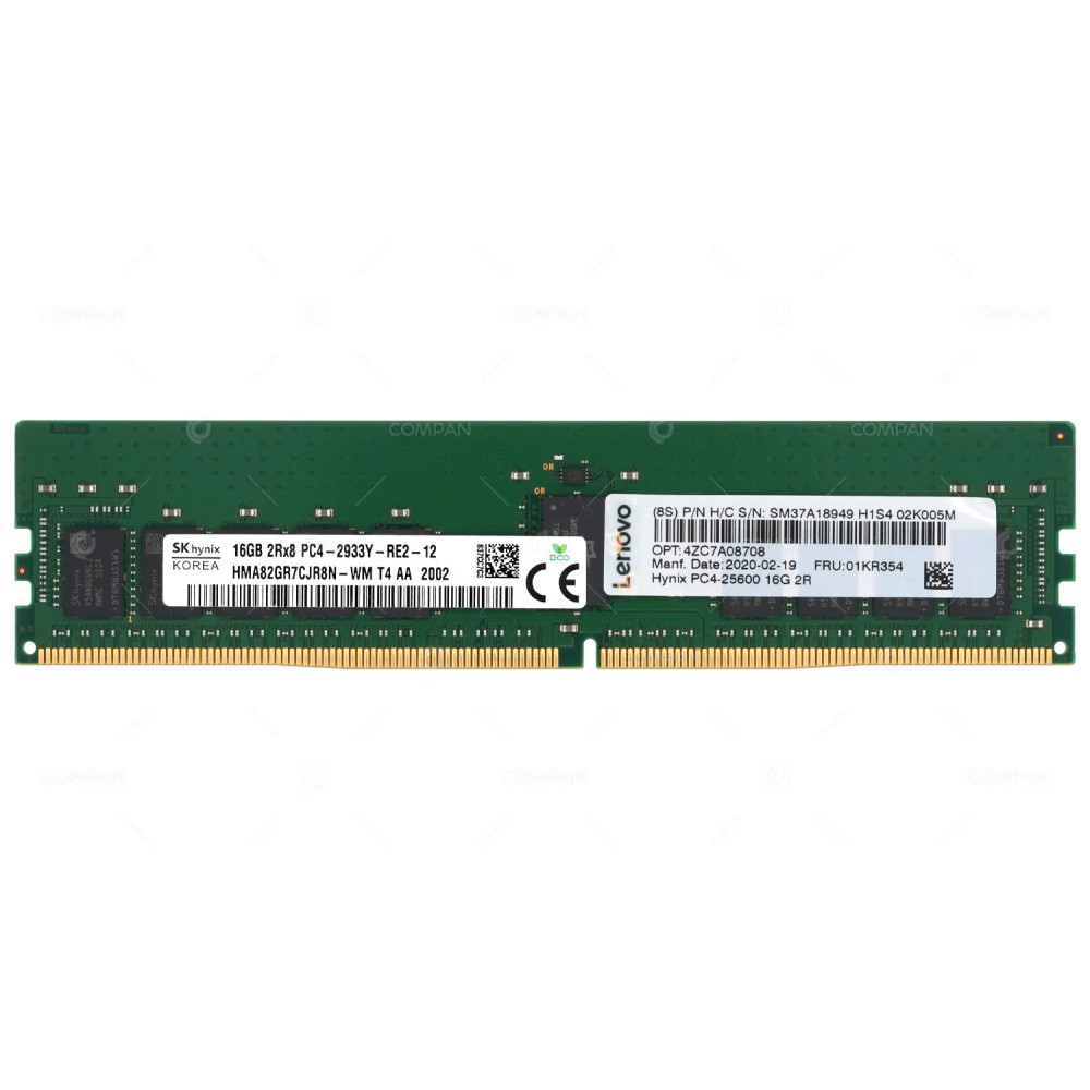 01KR354 IBM LENOVO MMORY 16GB 2RX8 PC4 2933Y DDR4 25600Y SM37A18949, 4ZC7A08706, HMA82GR7CJR8N-WM, M393A2K43CB2-CVF