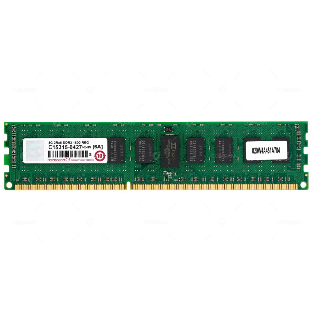 020W4A451A704 CHECKPOINT TRANSCEND 4G 2RX8 DDR3 1600 ECC REG SERVER MEMORY -