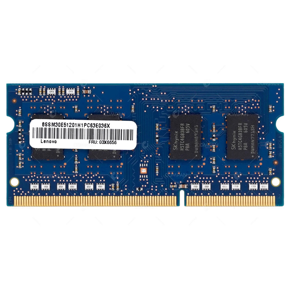 03X6656 LENOVO 4GB 1RX8 PC3L 12800S DDR3 MEMORY FOR LAPTOPS HMT451S6BFR8A-PB, RMT3170MN68F9F-1600