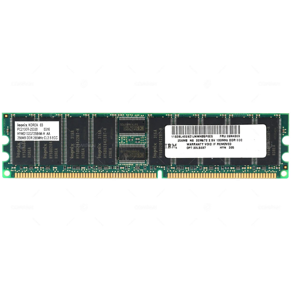 09N4306 IBM MEMORY 256MB PC2100R DDR1 33L5037