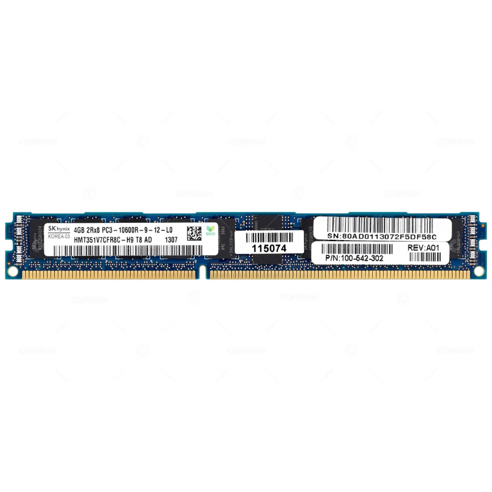 100-542-302 EMC 4GB 2RX8 PC3-10600R DDR3 1333MHZ LOW PROFILE MEMORY FOR VNXE3150 MT18JDF51272PDZ-1G4D1
