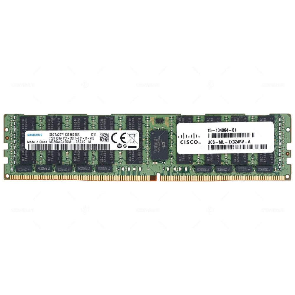15-104064-01 CISCO MEMORY 32GB 4DRX4 PC4 2400T DDR4 19200T UCS-ML-1X324RV-A, M386A4G40DM1-CRC